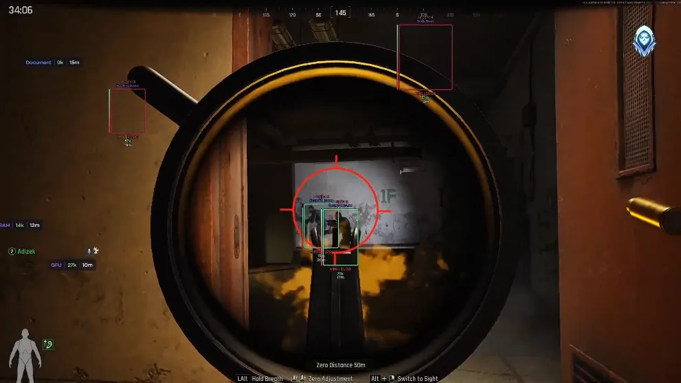 Arena Breakout Infinite combat assist Aimbot reticle on target